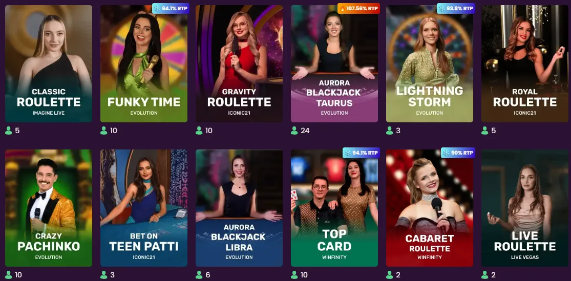 Bizzo Casino Live Games
